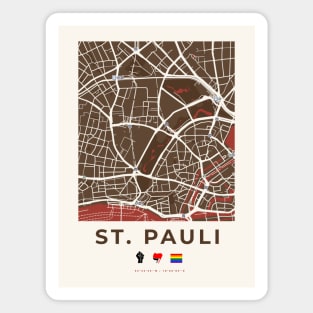 St. Pauli - Hamburg - Street Map Magnet